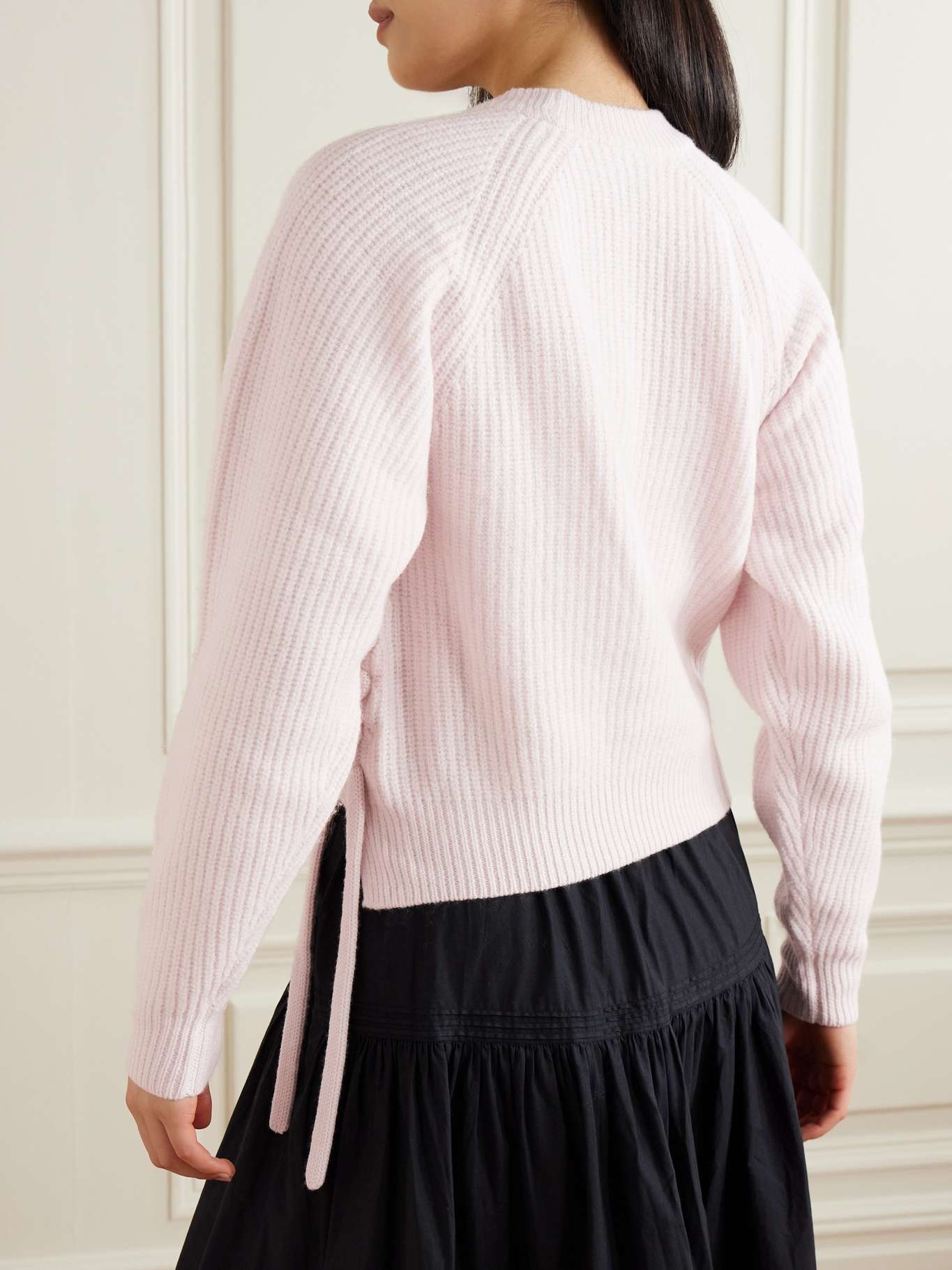 Noelia braided ribbed-knit merino wool sweater Pink - 3
