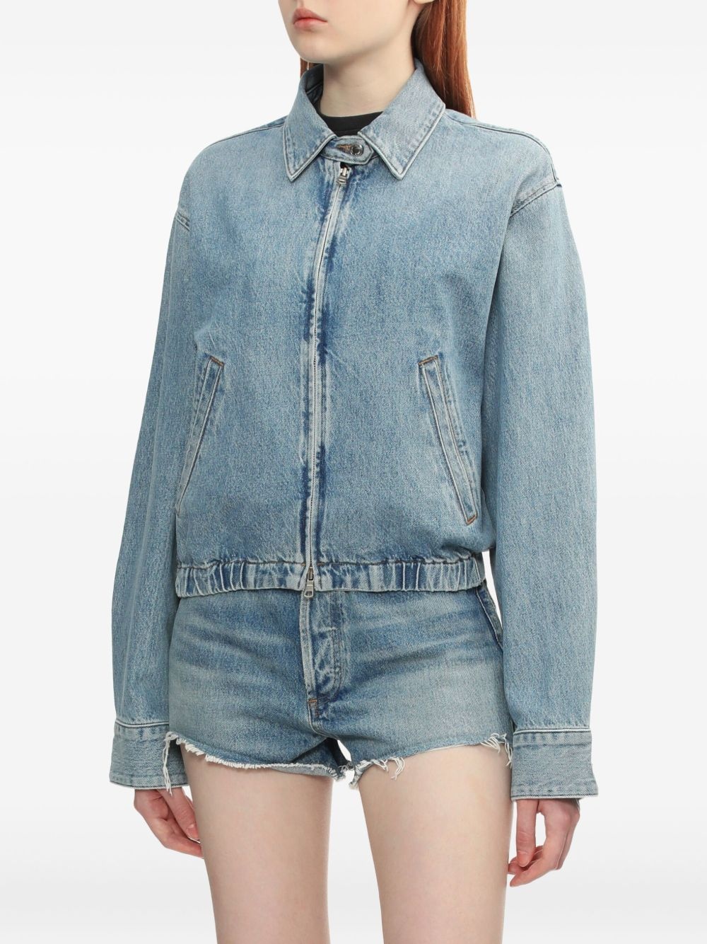 Nile zip-front elastic-waist denim jacket - 3