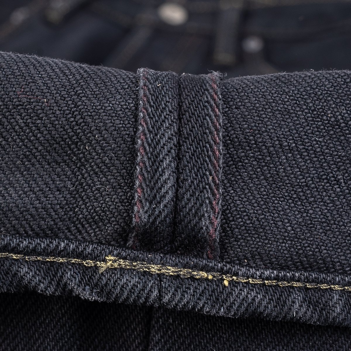IH-888S-21od 21oz Selvedge Denim Medium/High Rise Tapered Cut Jeans - Indigo Overdyed Black - 11