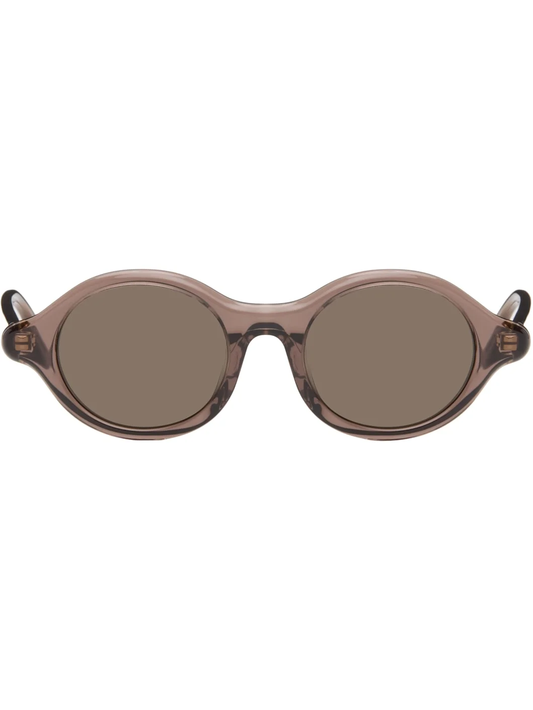 Brown Slim Round Sunglasses - 1
