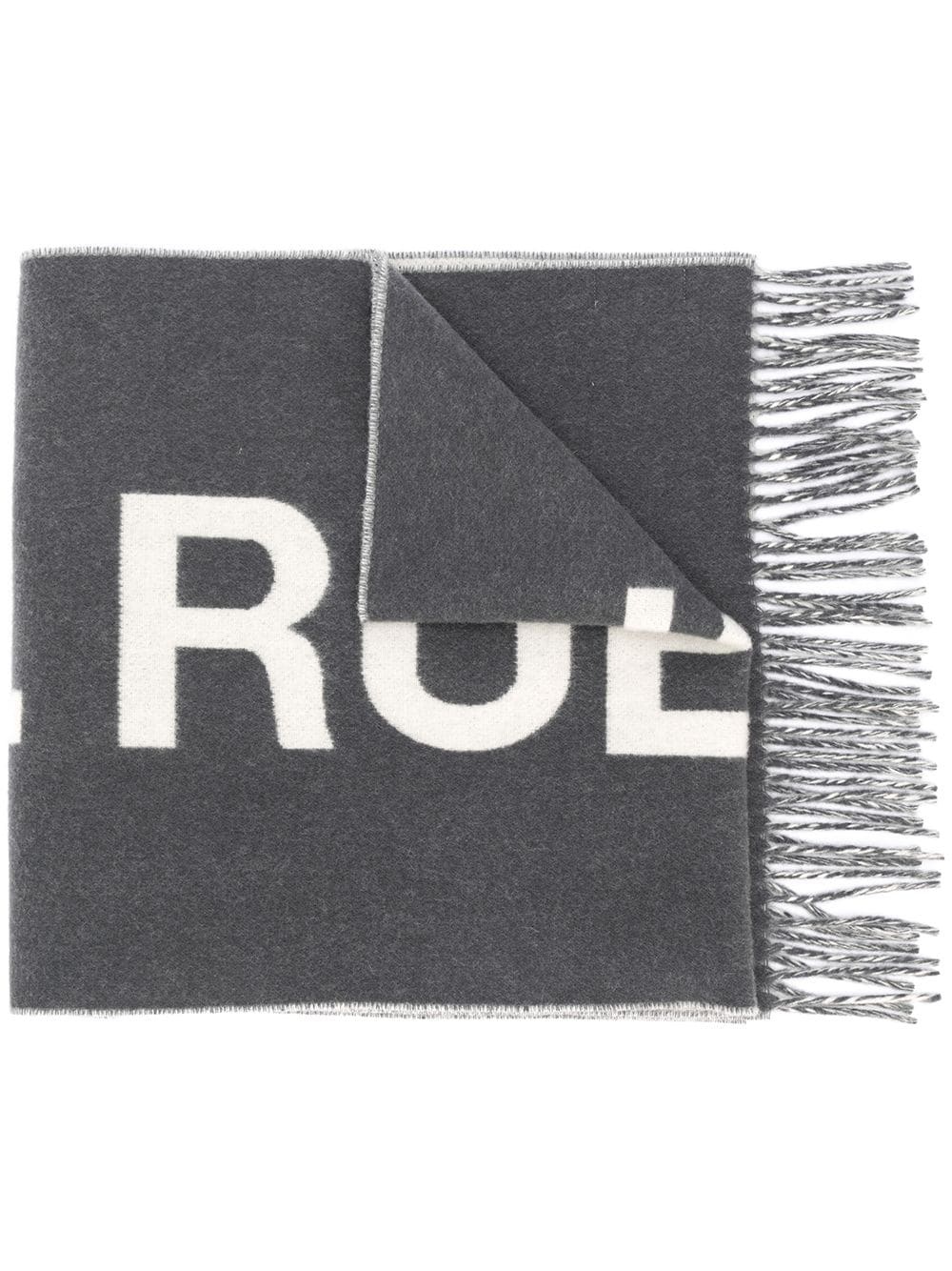 logo embroidered oversized scarf - 1