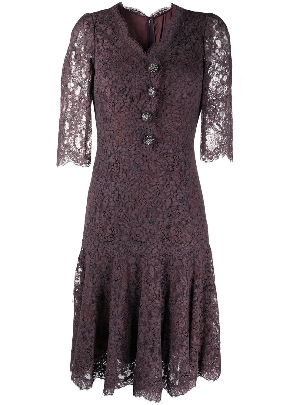 lace mid-length dress - 1