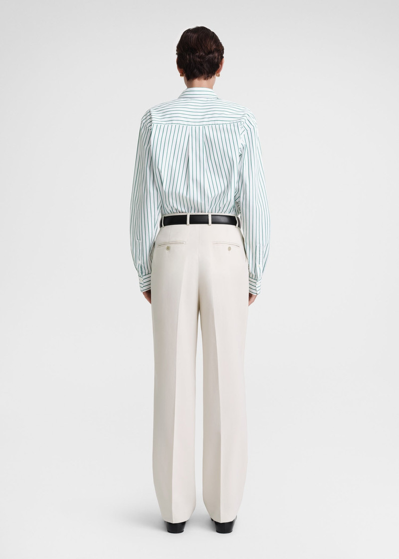Signature cotton shirt white/green 4