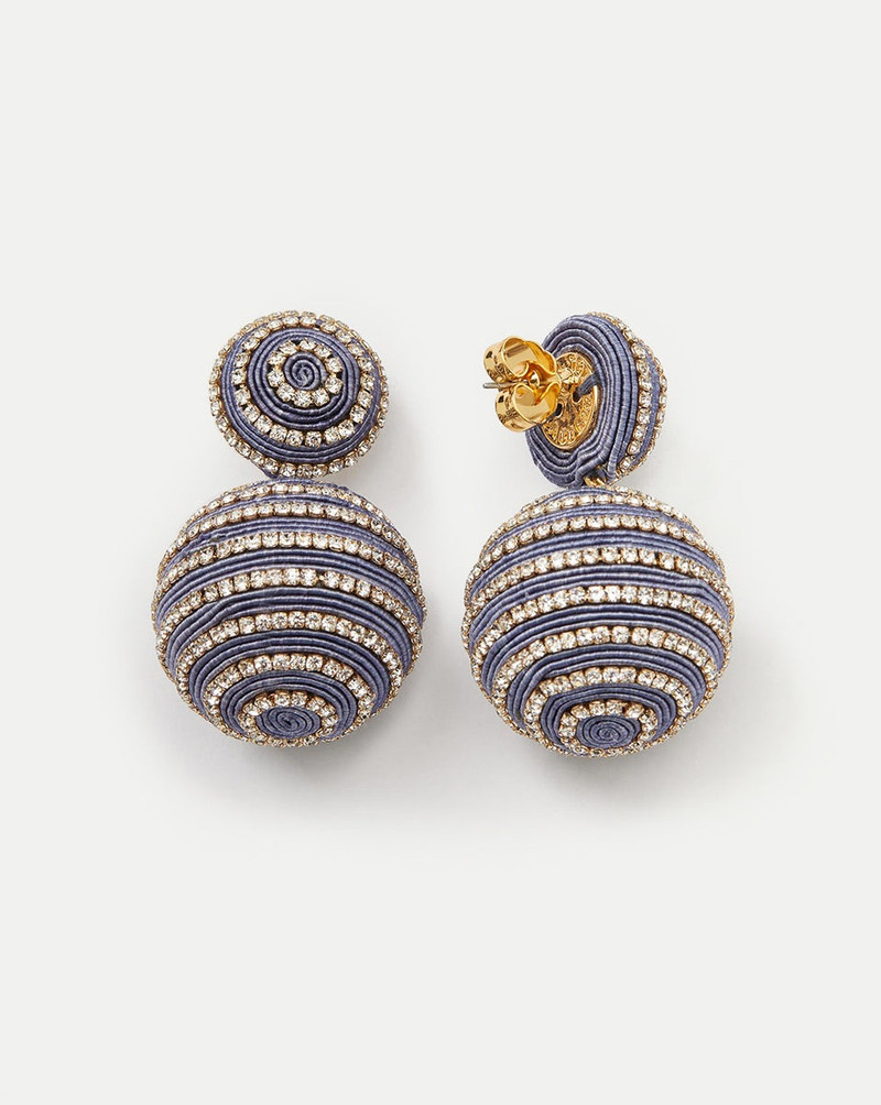 VERONICA BEARD CRYSTAL BLUE STRIPE DROP EARRINGS | POST BACKING outlook
