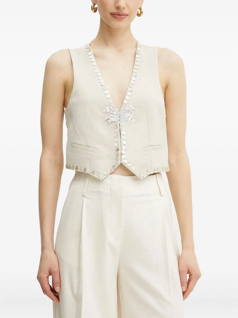embellished vest - 1