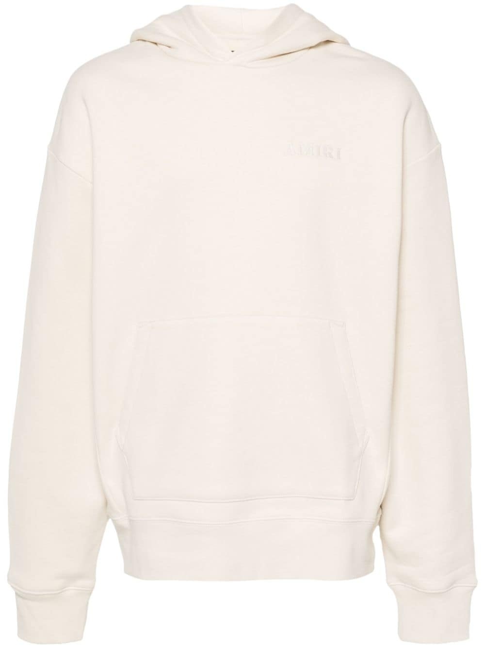logo-embroidered cotton hoodie - 1