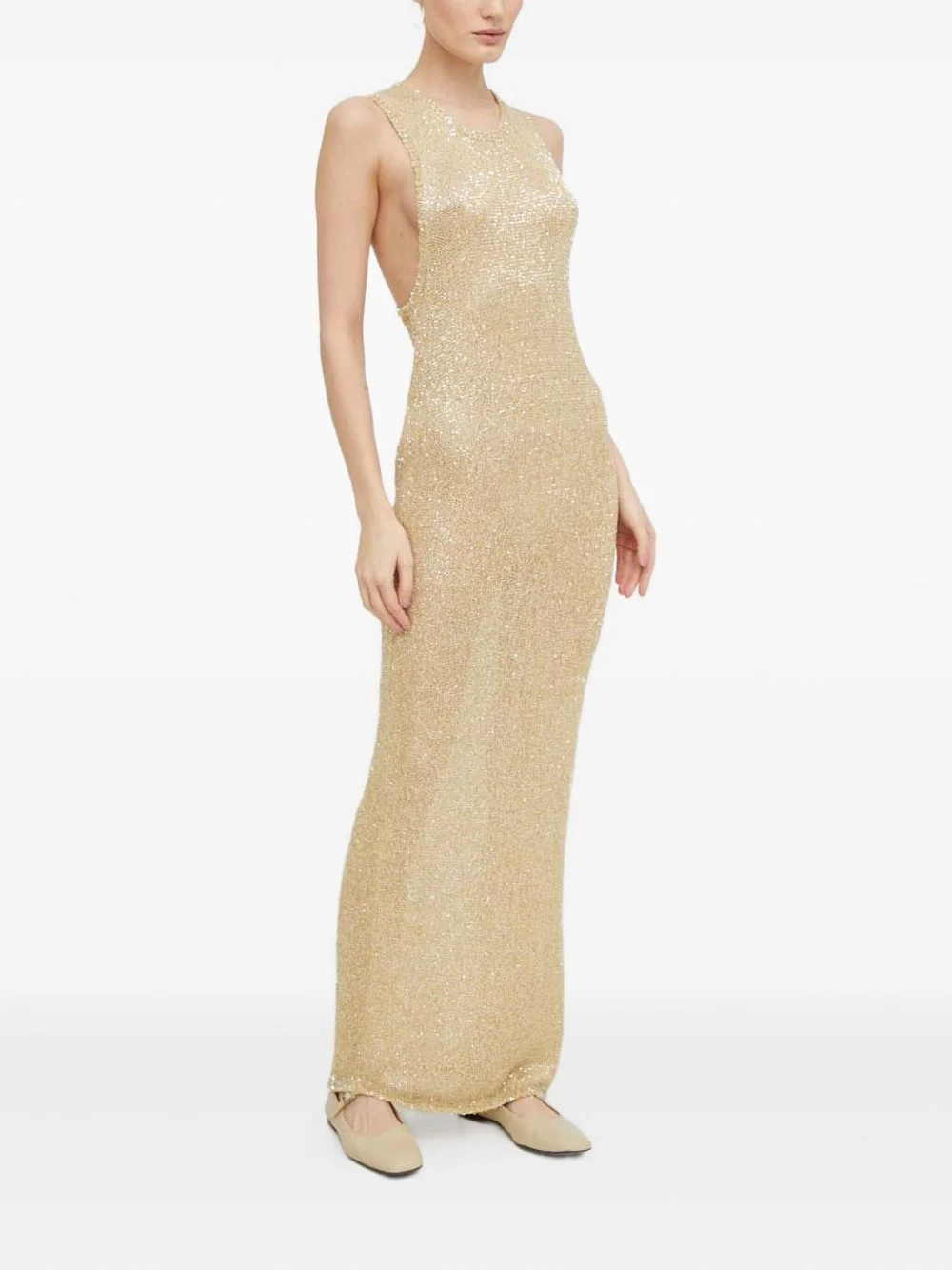 twisted-back maxi dress - 1