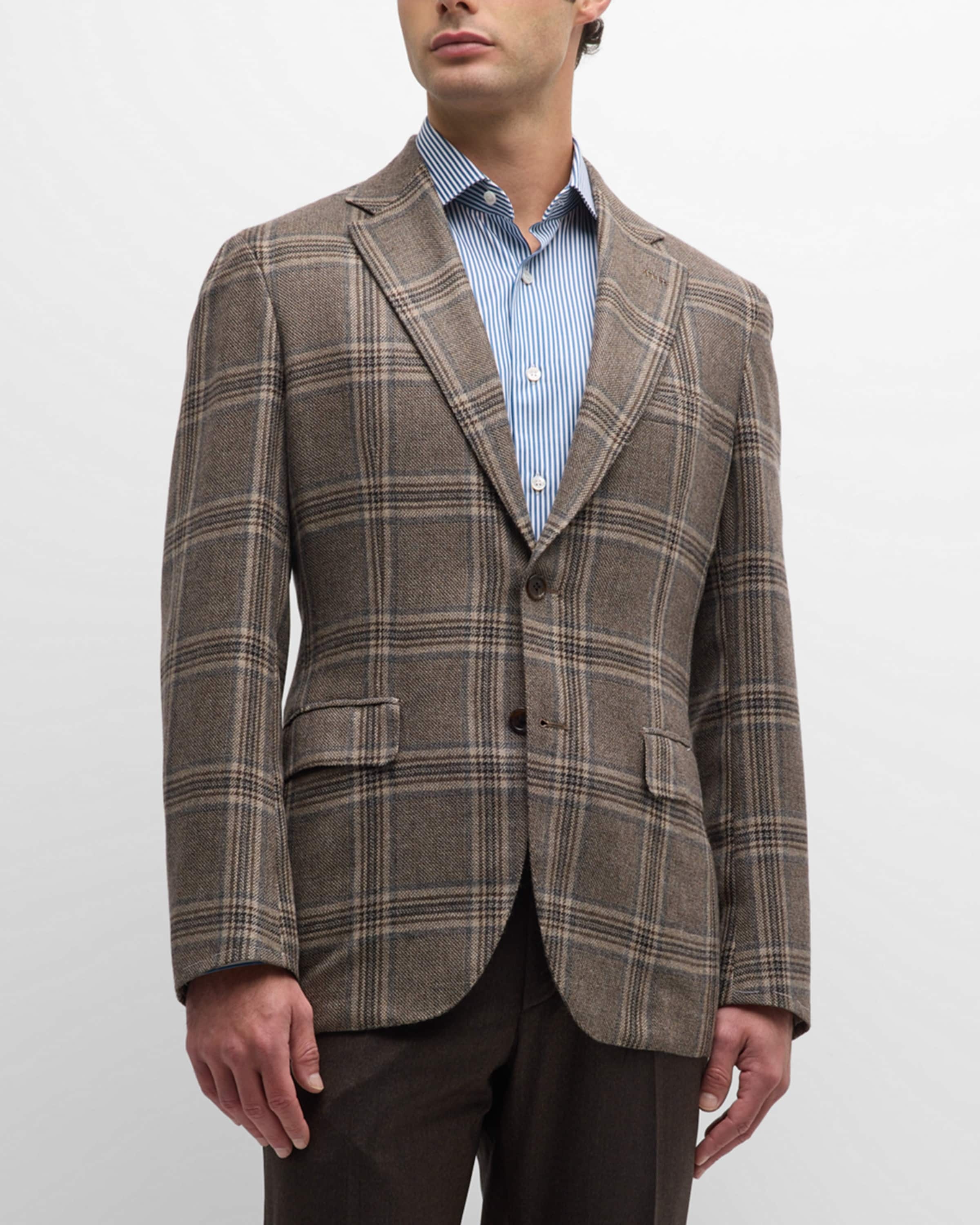 Men's Wool-Cashmere Plaid Sport Coat - 1