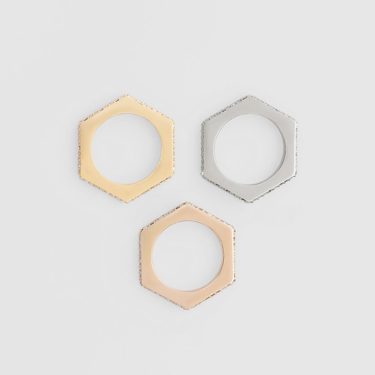 Crystal Rose Gold, Palladium, Gold-plated Nut Rings - 1