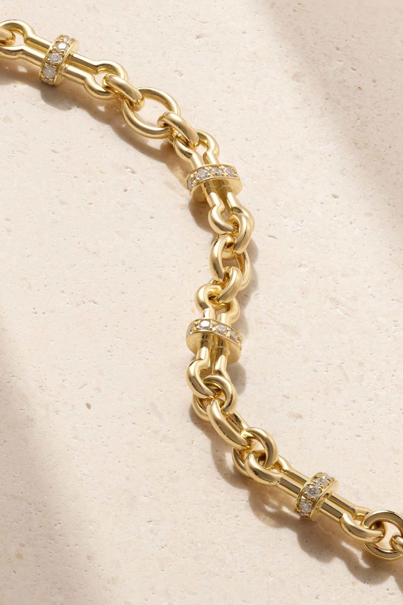 Barbell 18-karat gold diamond bracelet - 4