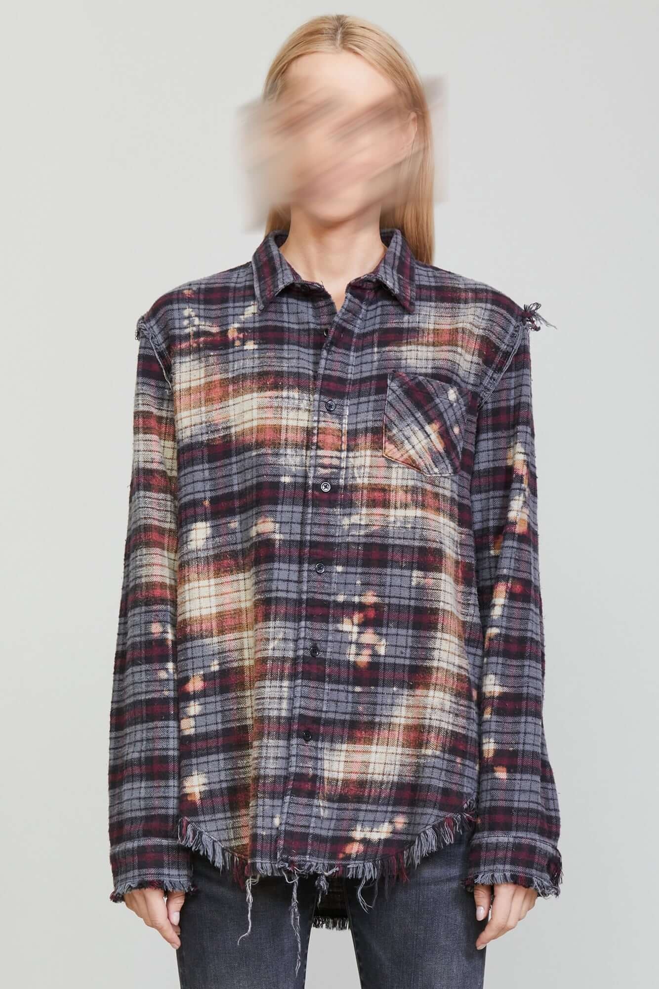 BLEACHED SHREDDED SEAM SHIRT - 3
