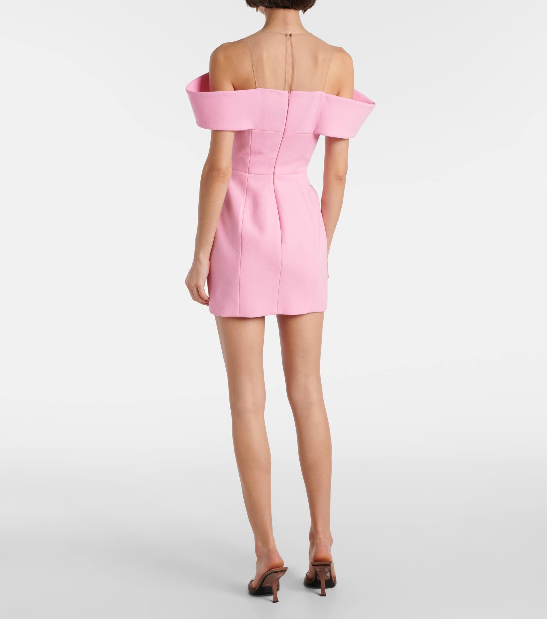 Virgin wool crêpe minidress - 3