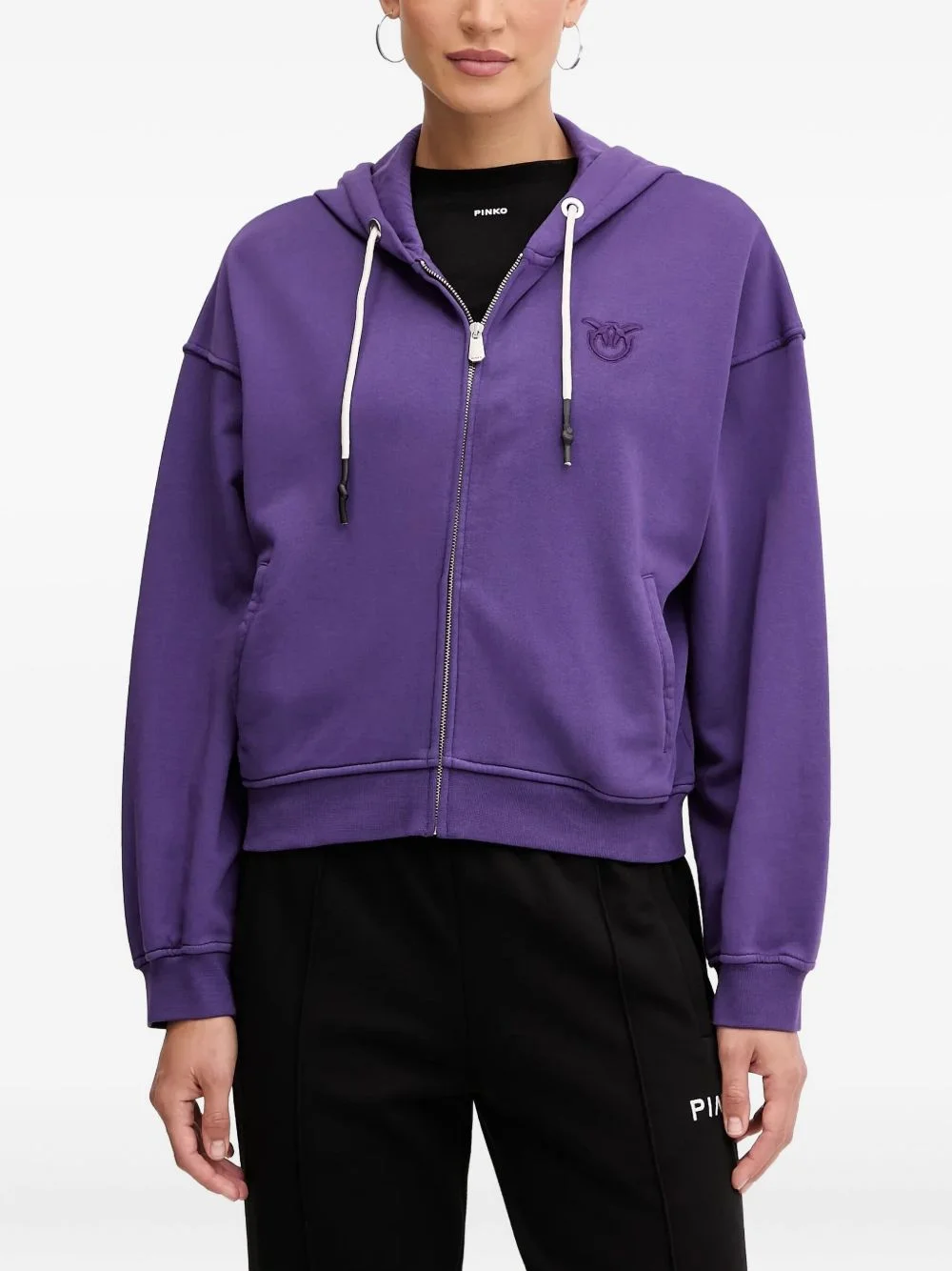 hooded zipped hoodie - 1
