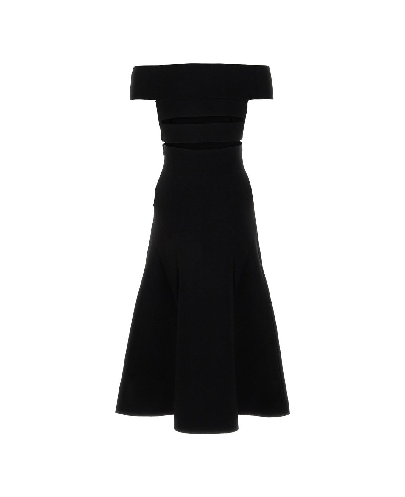 Off-shoulder A-line Midi Dress - 2