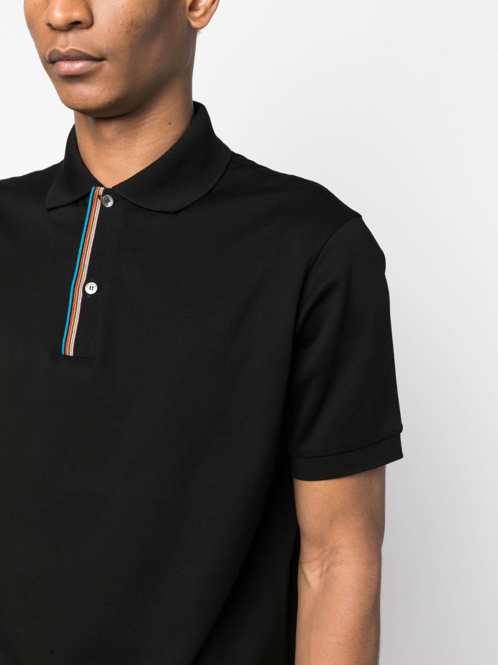 rainbow-stripe cotton polo shirt - 5