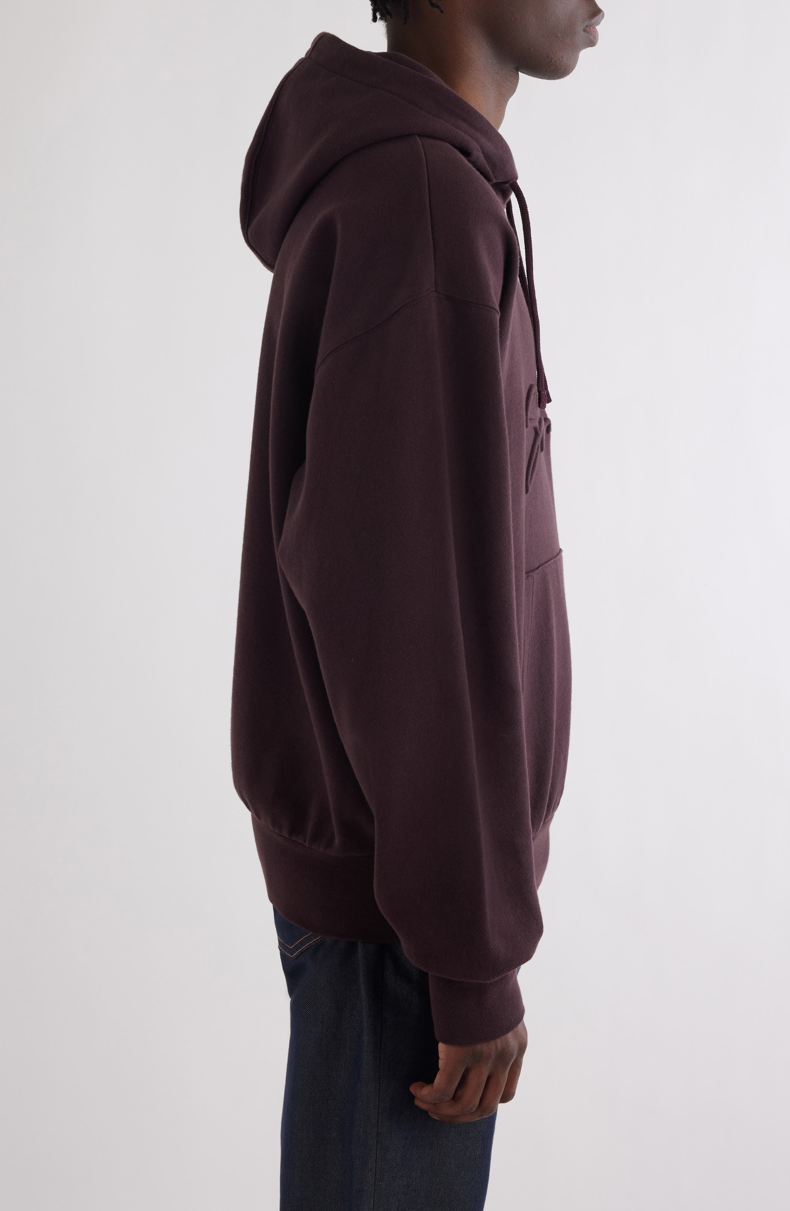 Givenchy Boxy Fit Logo Cotton Hoodie in Burgundy at Nordstrom - 4