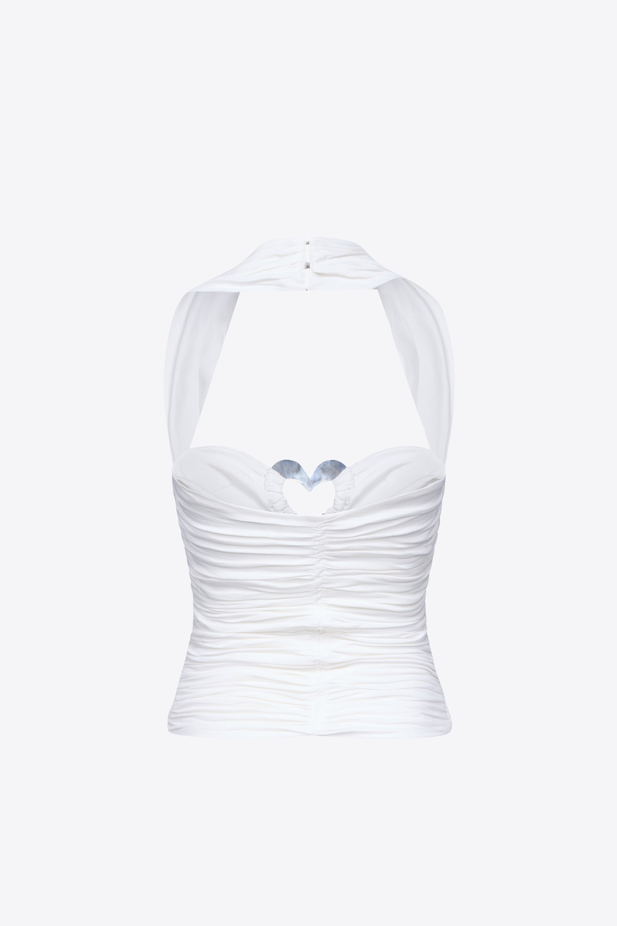 HEART RUCHED HALTER TOP - 2