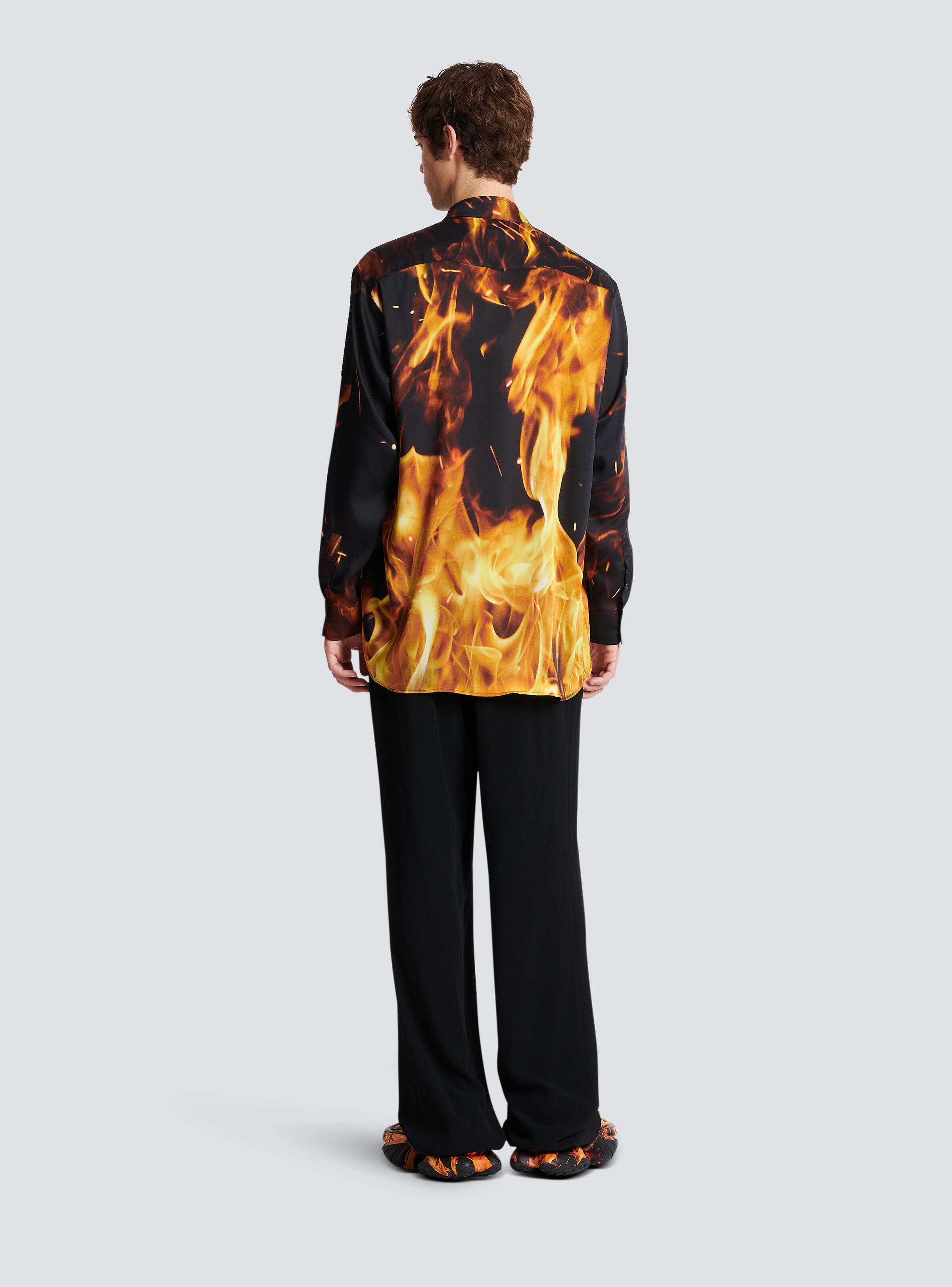 Fire print twill shirt - 4