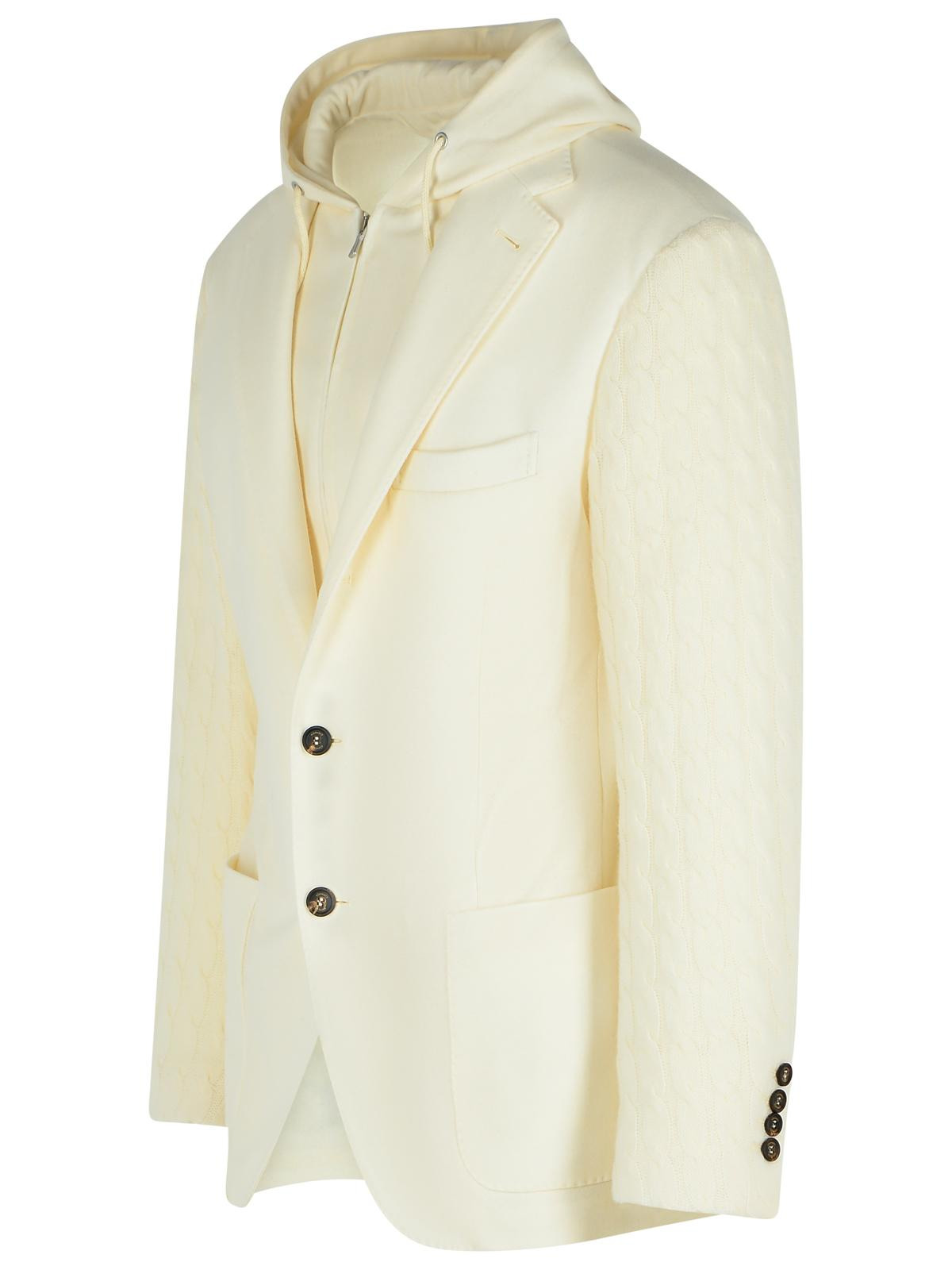 ELEVENTY - Eleventy Ivory Wool And Cashmere Blazer Men - 2