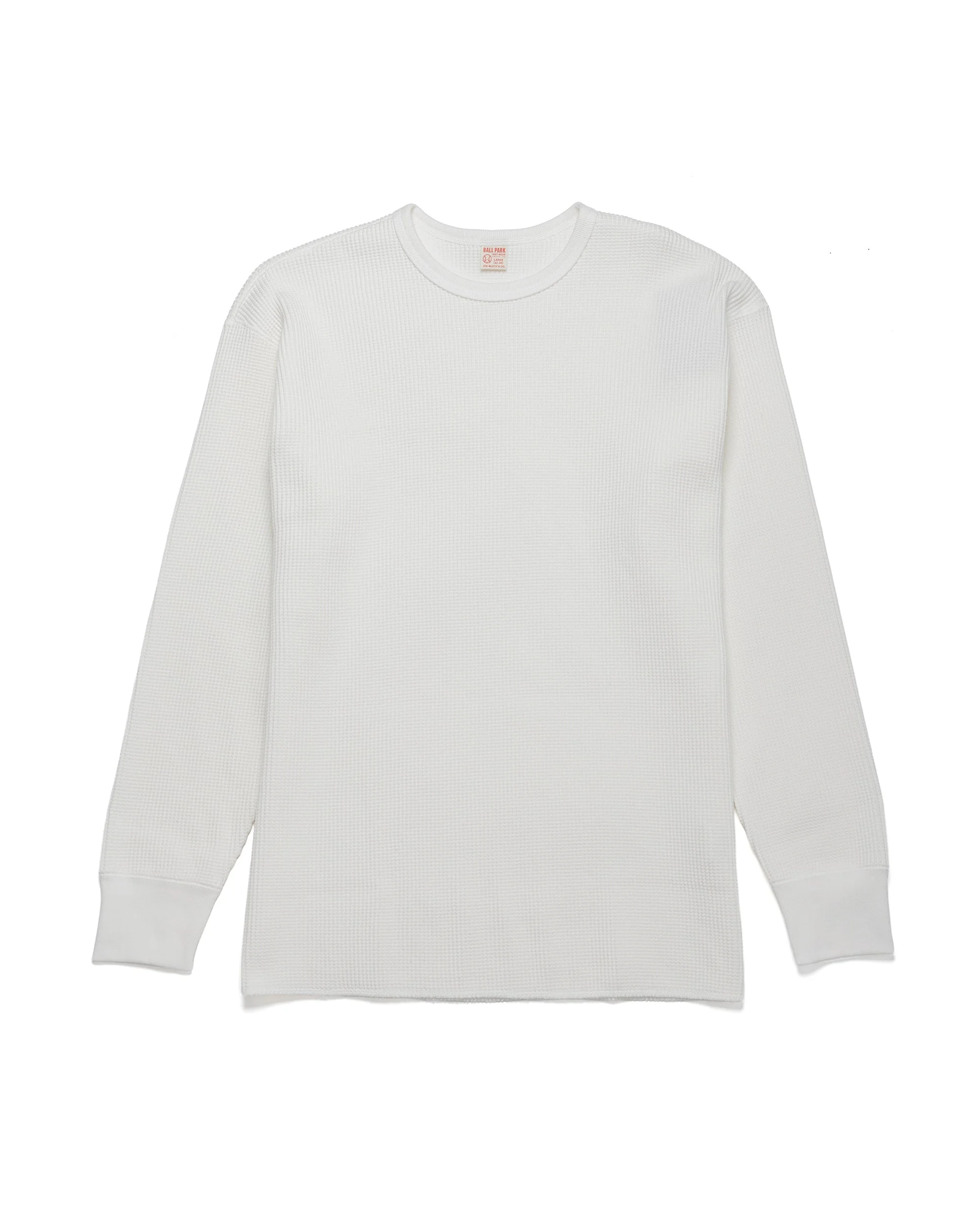 MC25103 Ball Park Waffle Thermal Shirt L/S Tee White - 1