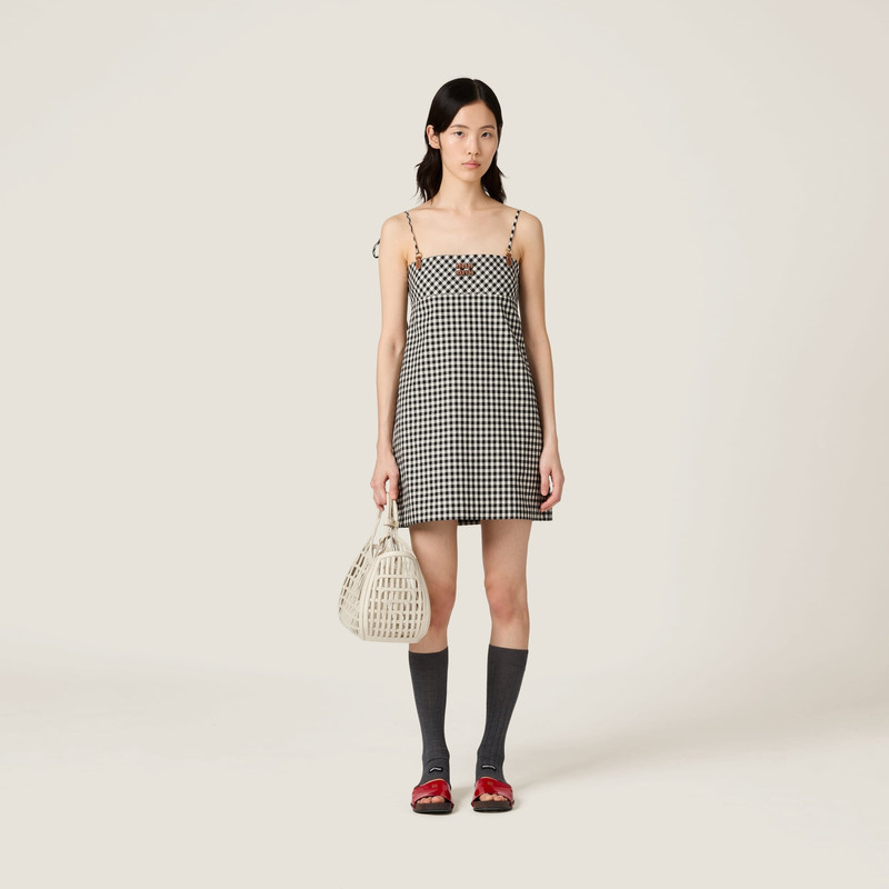 Miu Miu Gingham check mini-dress outlook