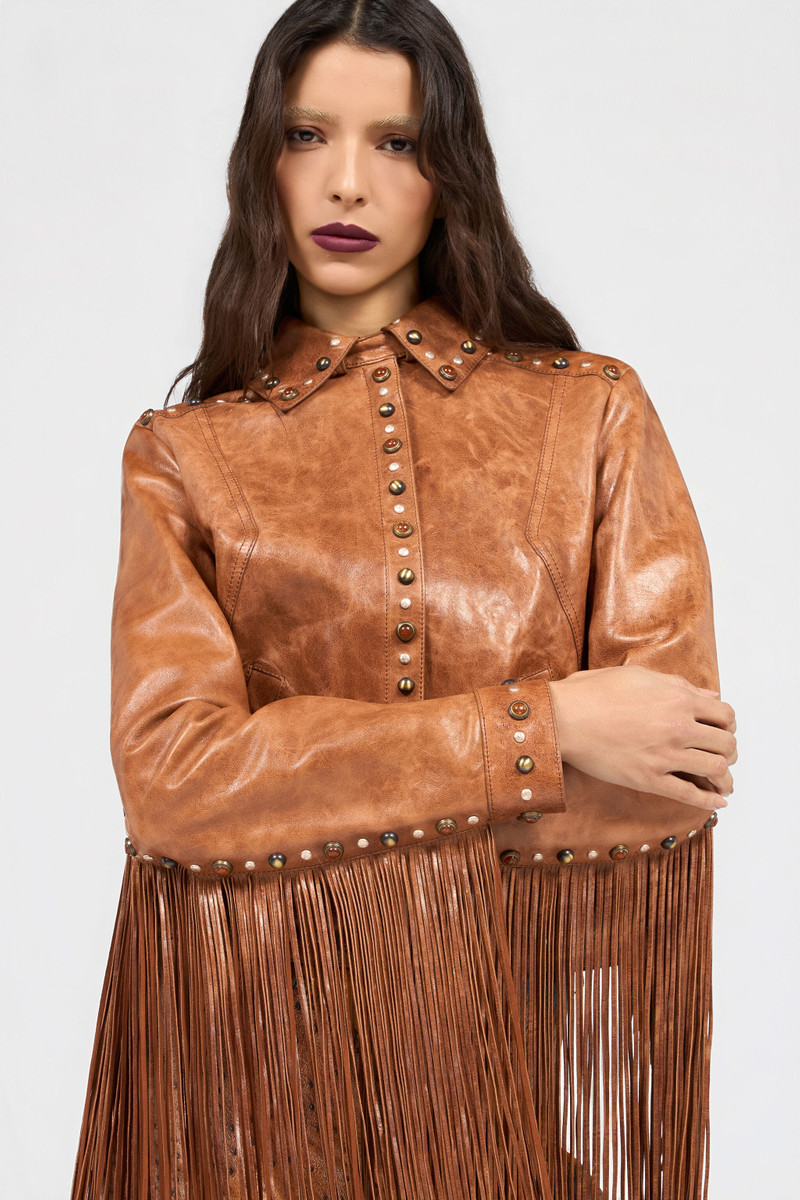 Leather Jacket With Fringes And Studs 5