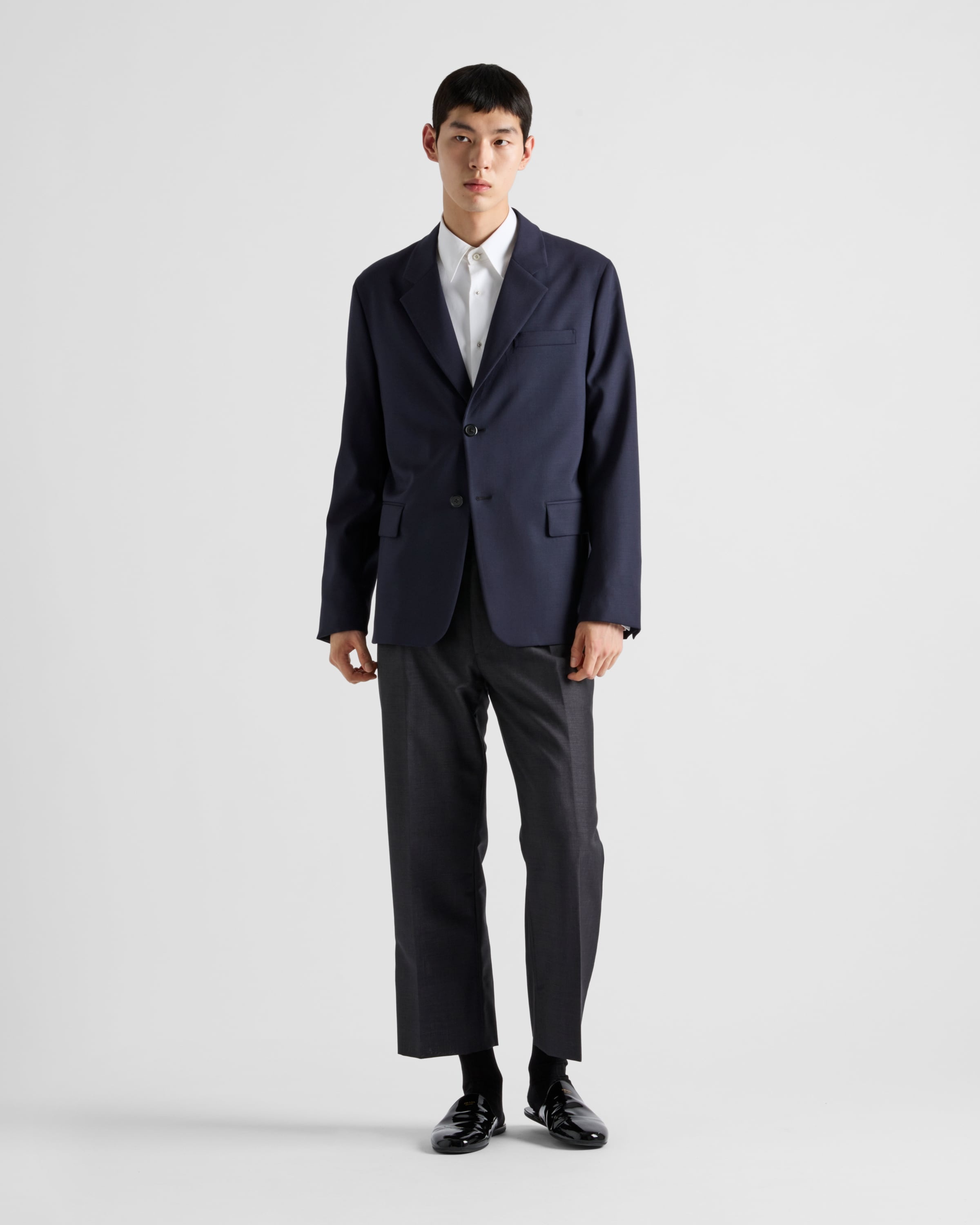 Single-breasted wool blend jacket - 2
