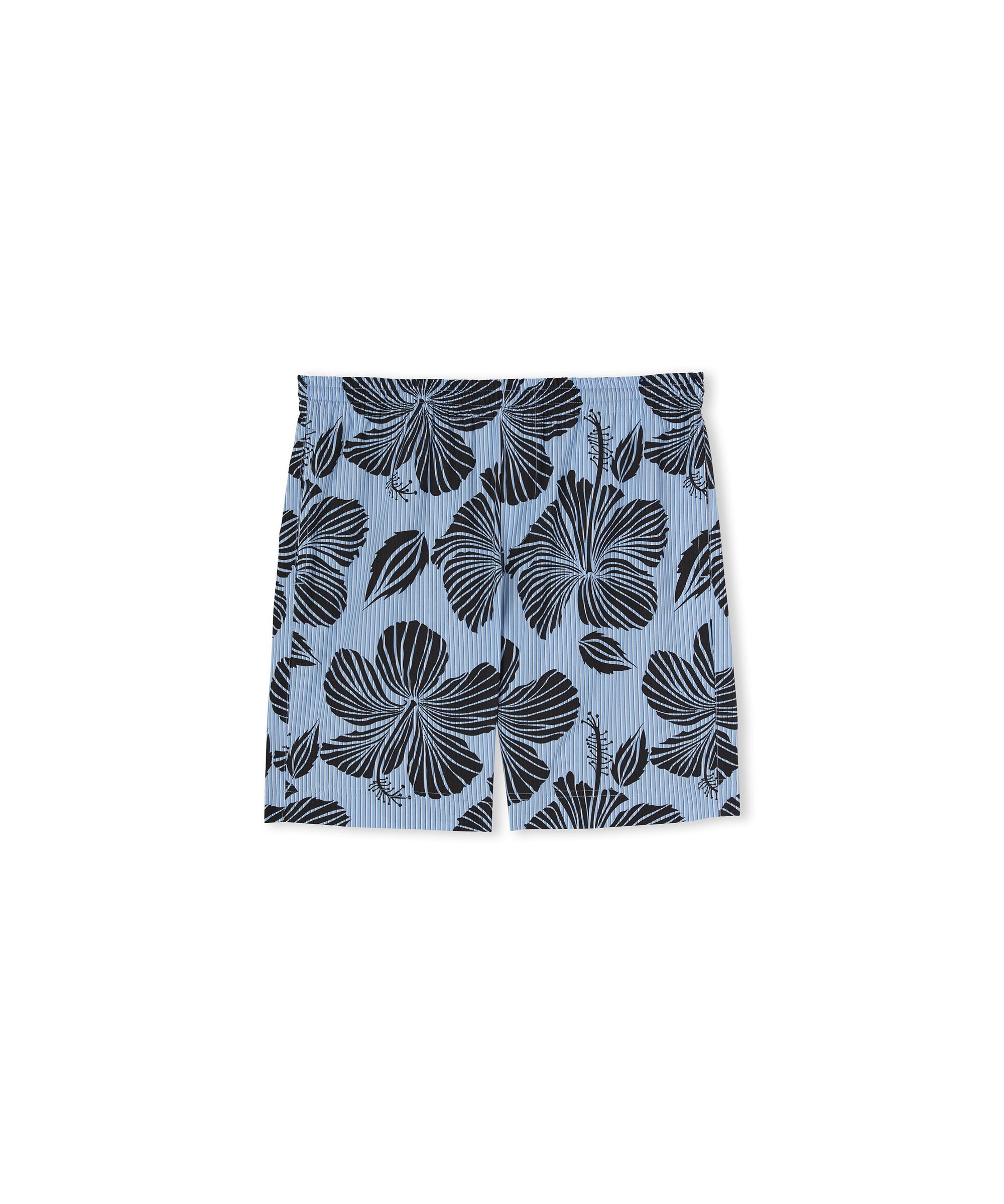 Poplin cotton Bermuda shorts with "Hibuscus" print - 1
