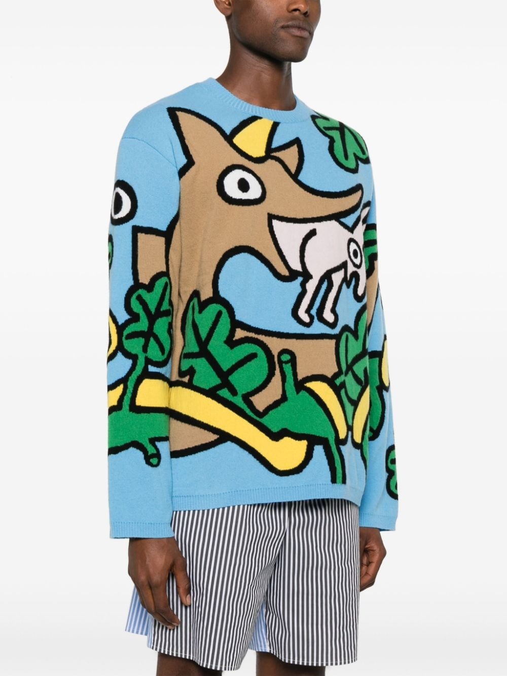 Wisdom intarsia-knit wool jumper - 3