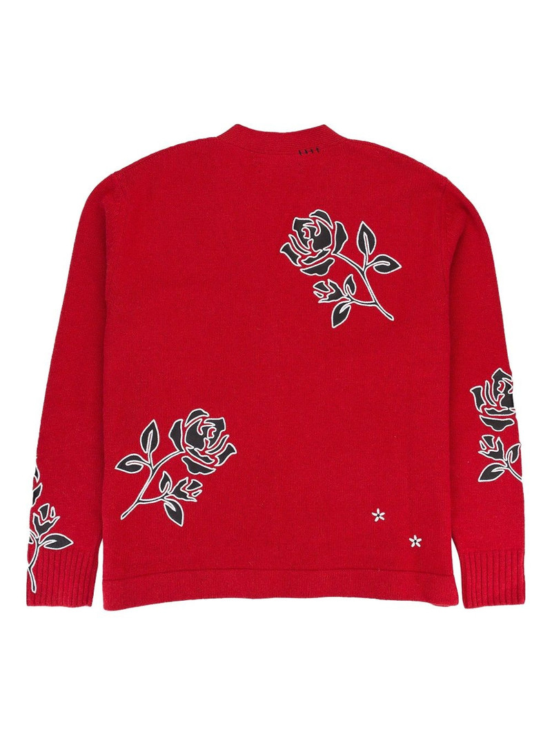 AMIRI rose-appliqué cardigan outlook