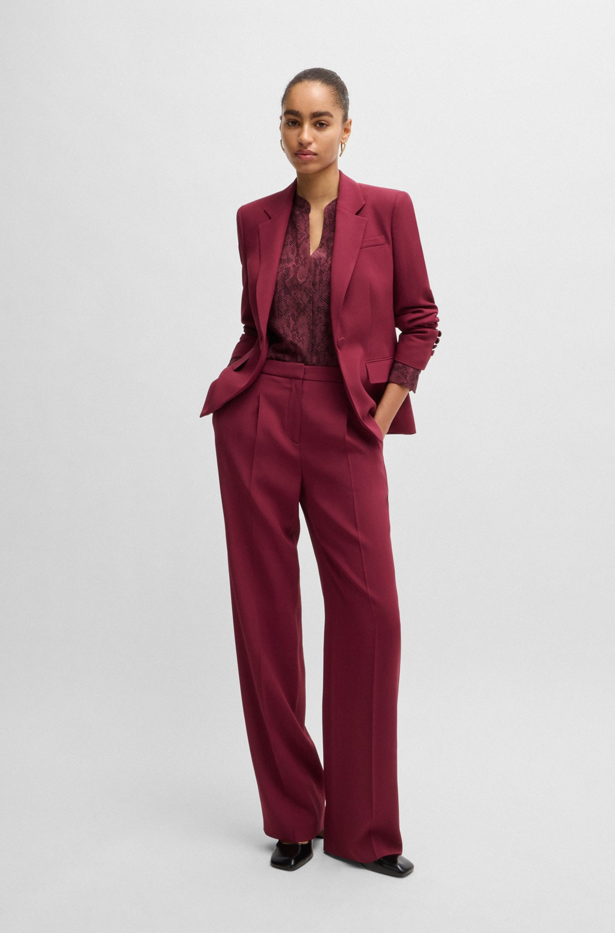 REGULAR-FIT BLOUSE IN SNAKE-PRINT SILK - 3