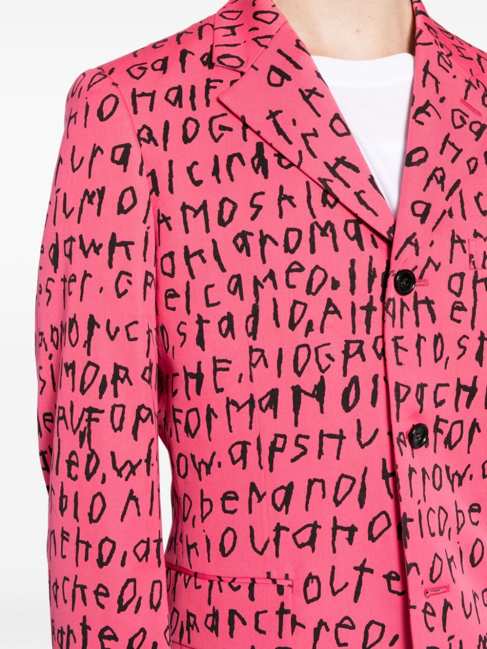 graphic-print wool blazer - 5