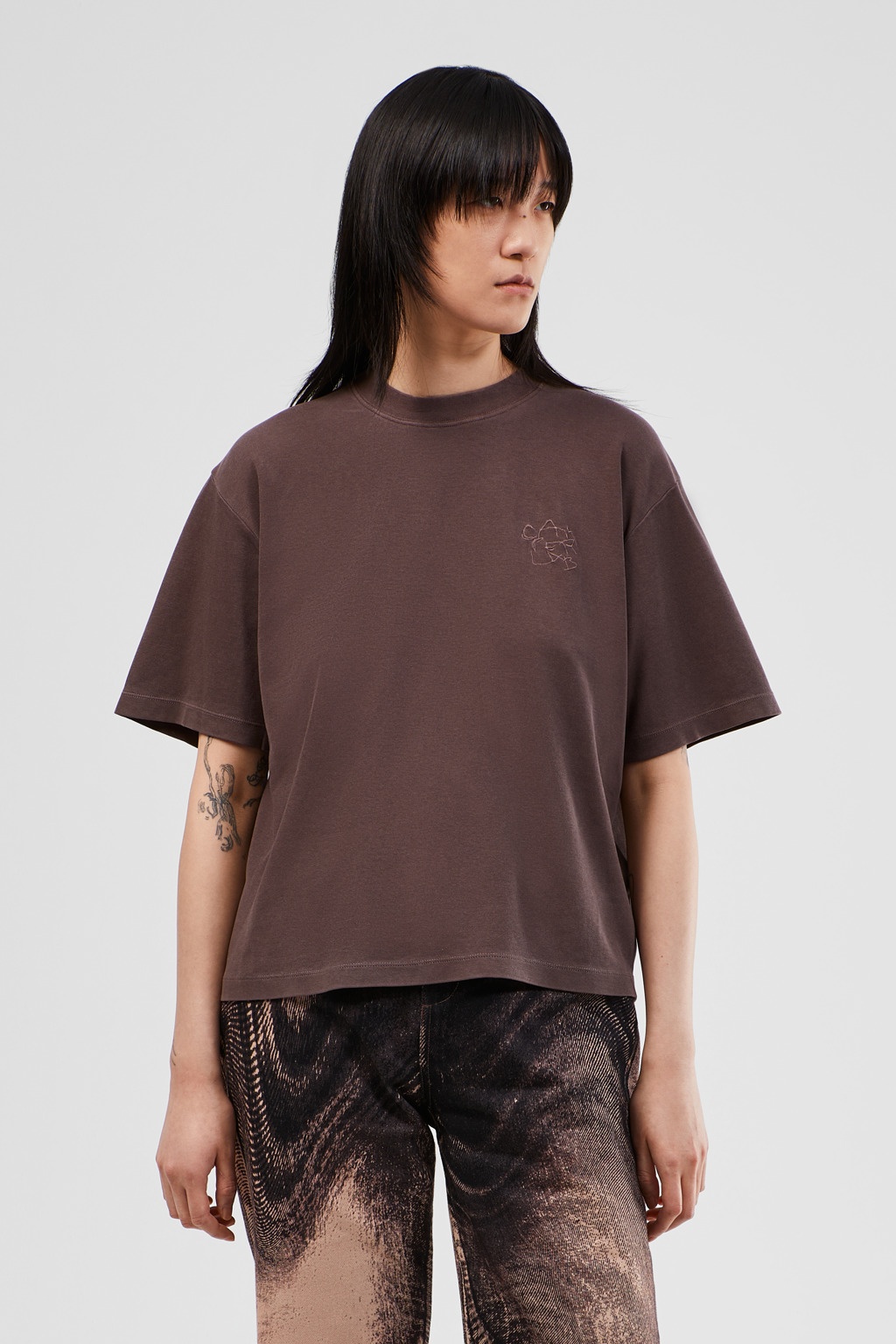 Dusty Brown Organic Cotton T-Shirt - 2