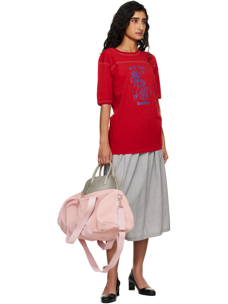 Comme des Garçons GIRL Gray Wool Tropical Colour Stripe Midi Skirt outlook