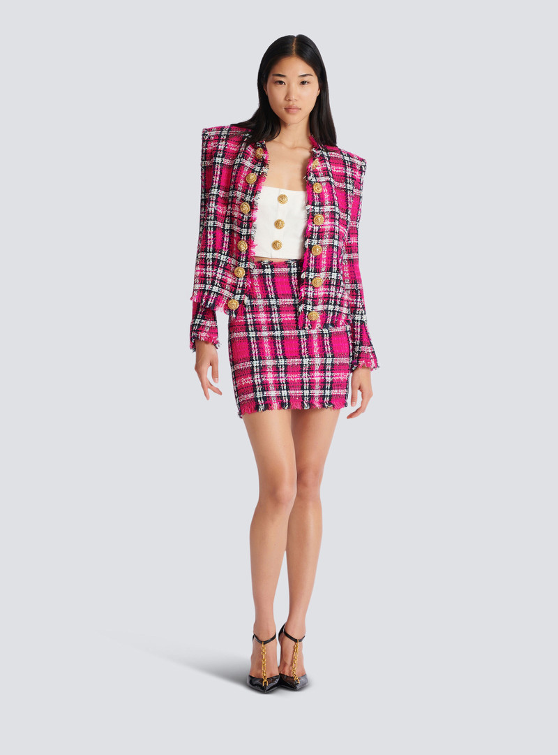 Balmain Short glitter tweed skirt outlook