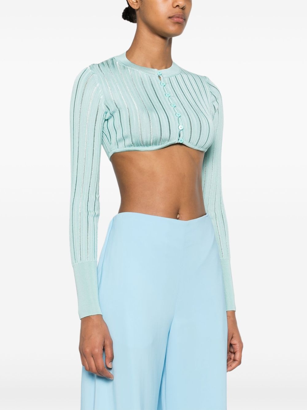 Crinoline cropped cardigan - 3