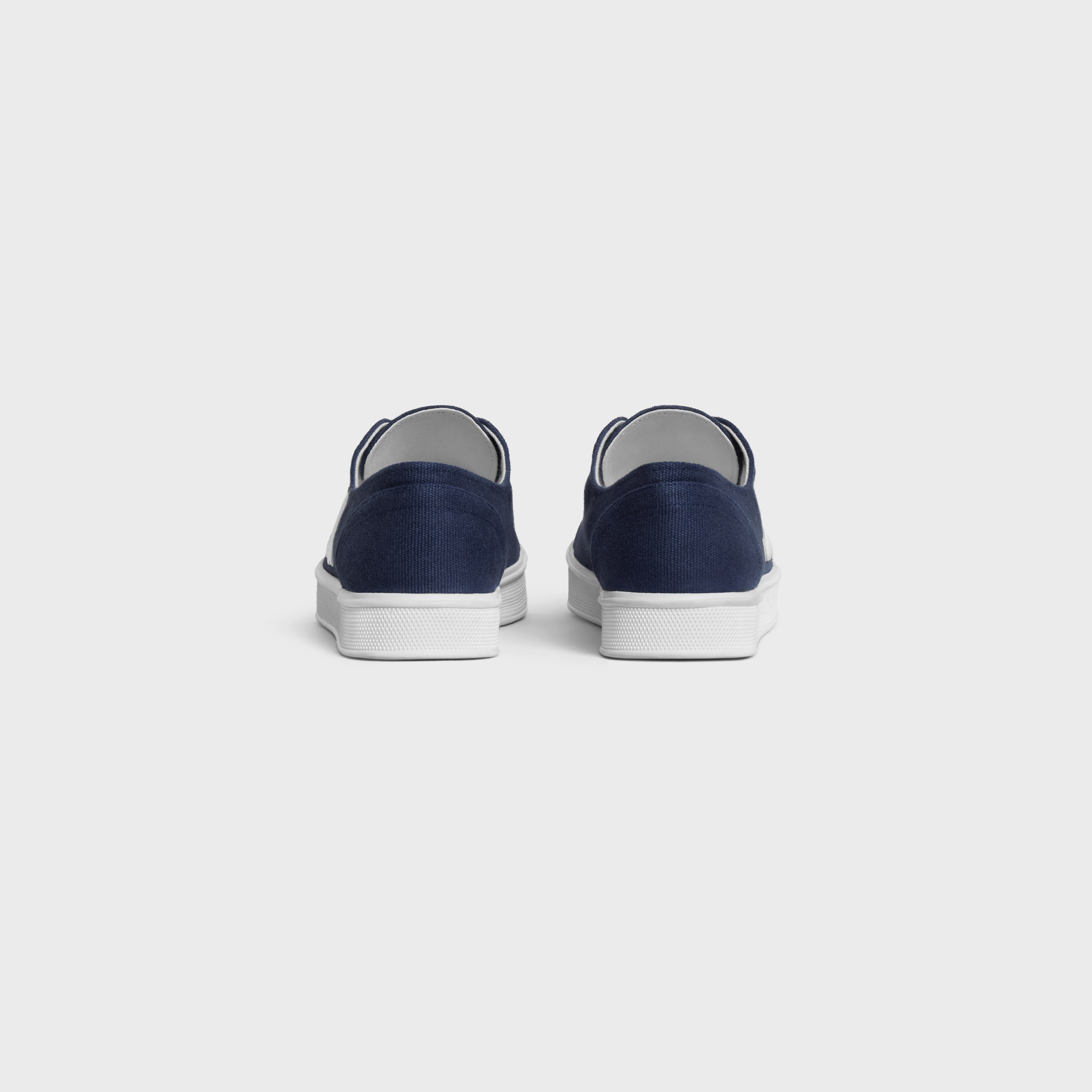 JANE SNEAKERS LOW LACE-UP WITH TRIOMPHE PATCH in CANVAS AND CALFSKIN - 3