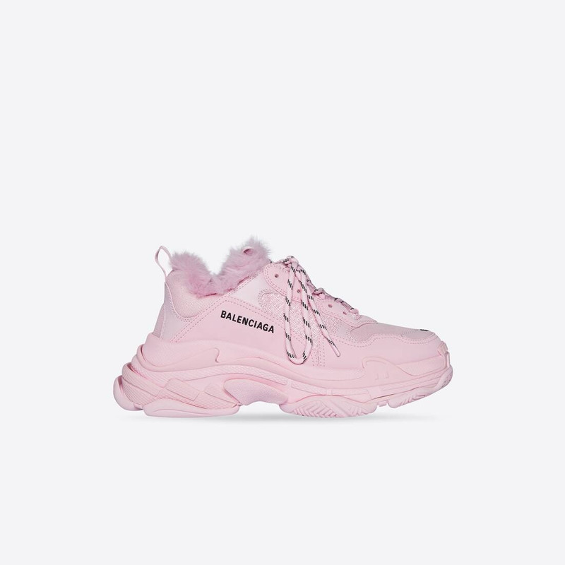 Women's Triple S Sneaker Fake Fur in Pink - 1