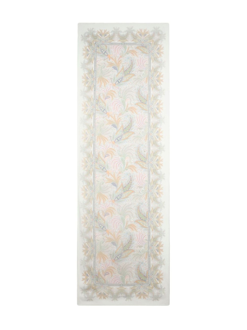 foliage-pattern silk scarf 1