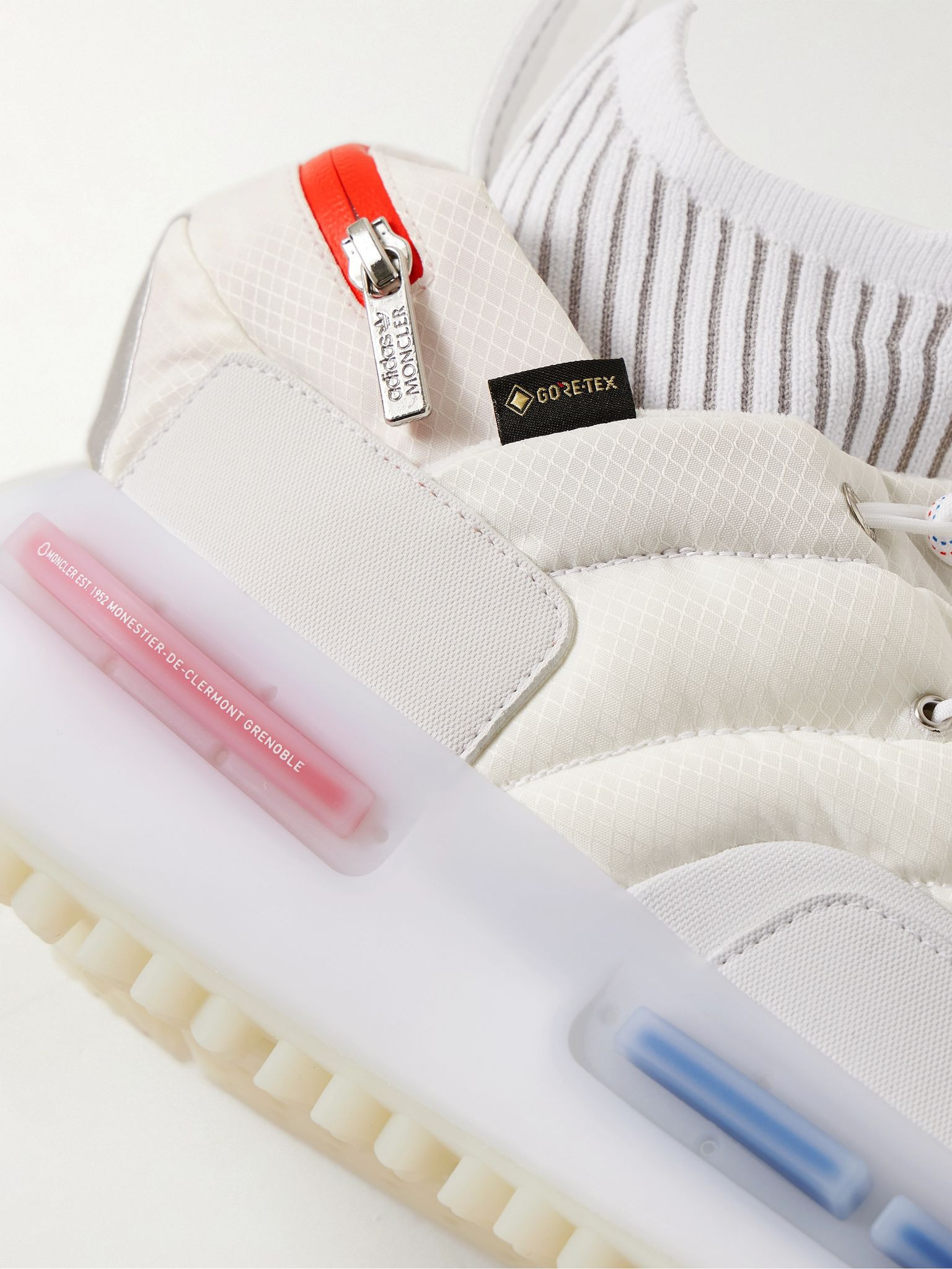 + adidas Originals NMD Runner Stretch Jersey-Trimmed Quilted GORE-TEX High-Top Sneakers White - 6