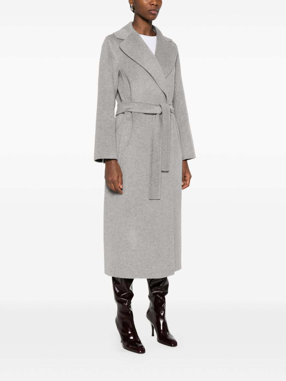belted wool-cashmere coat - 3