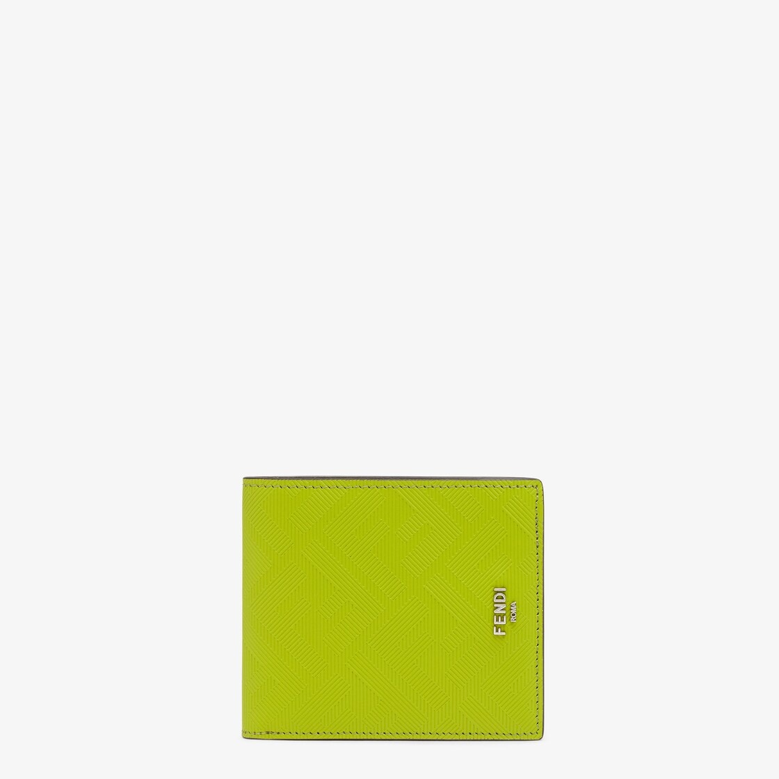 Wallet with eight interior card slots and two compartments for bills. Made of acid green leather wit - 1