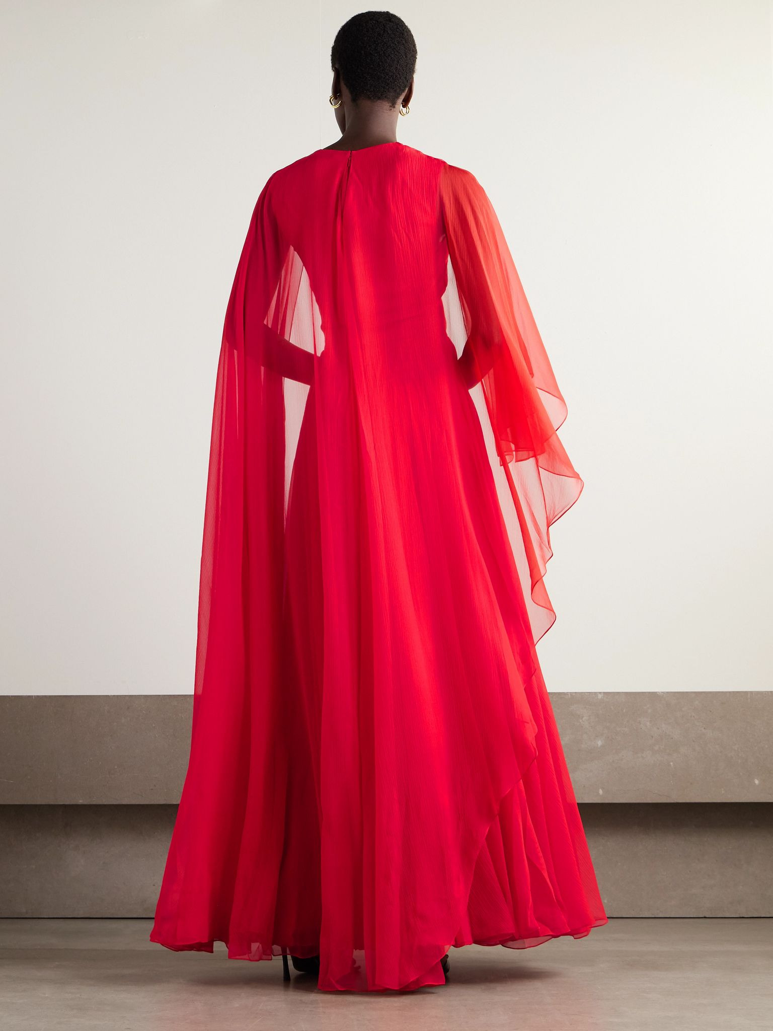 Silk-crepon gown Red - 3