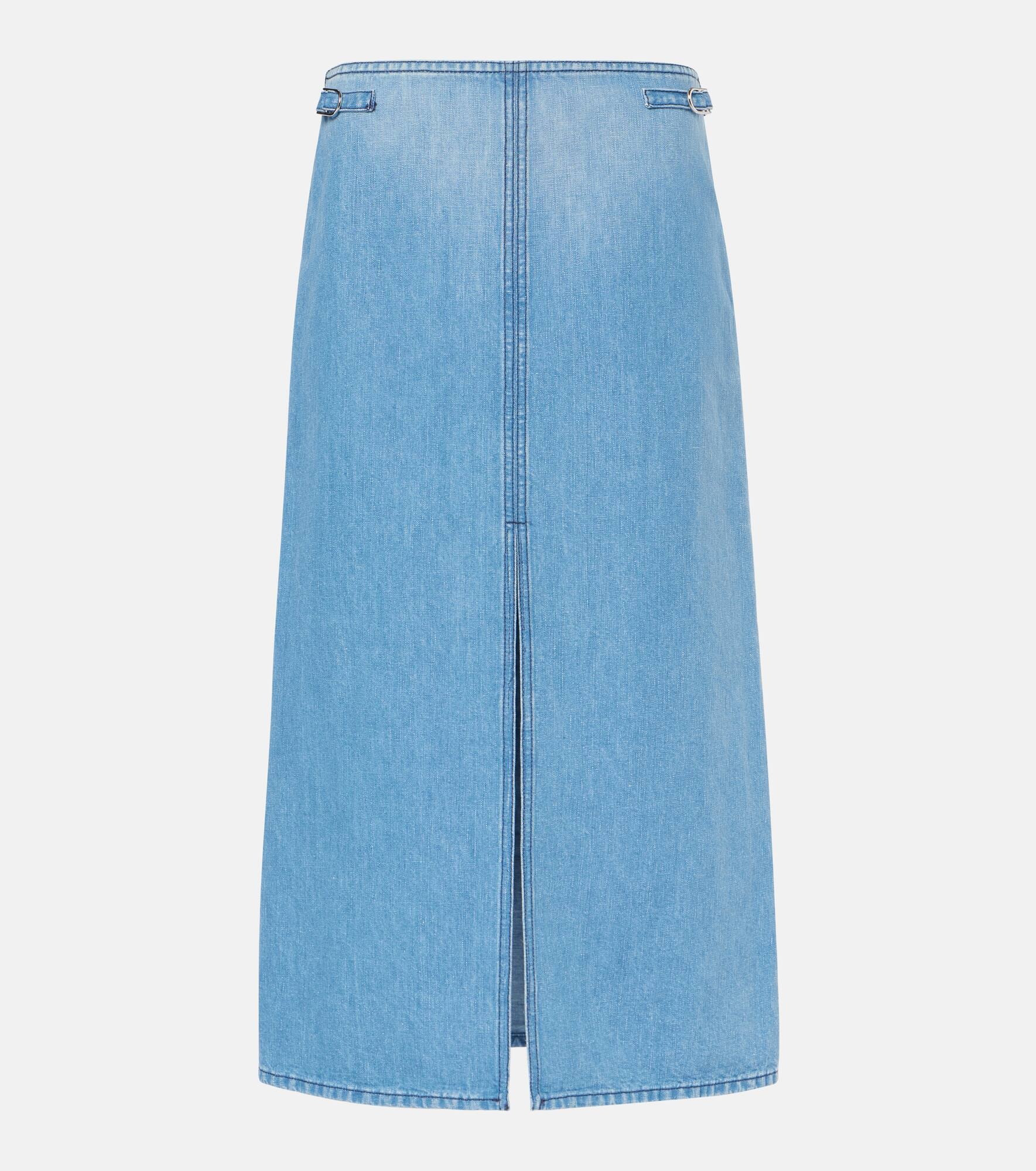 Morelos cotton and linen midi skirt - 1
