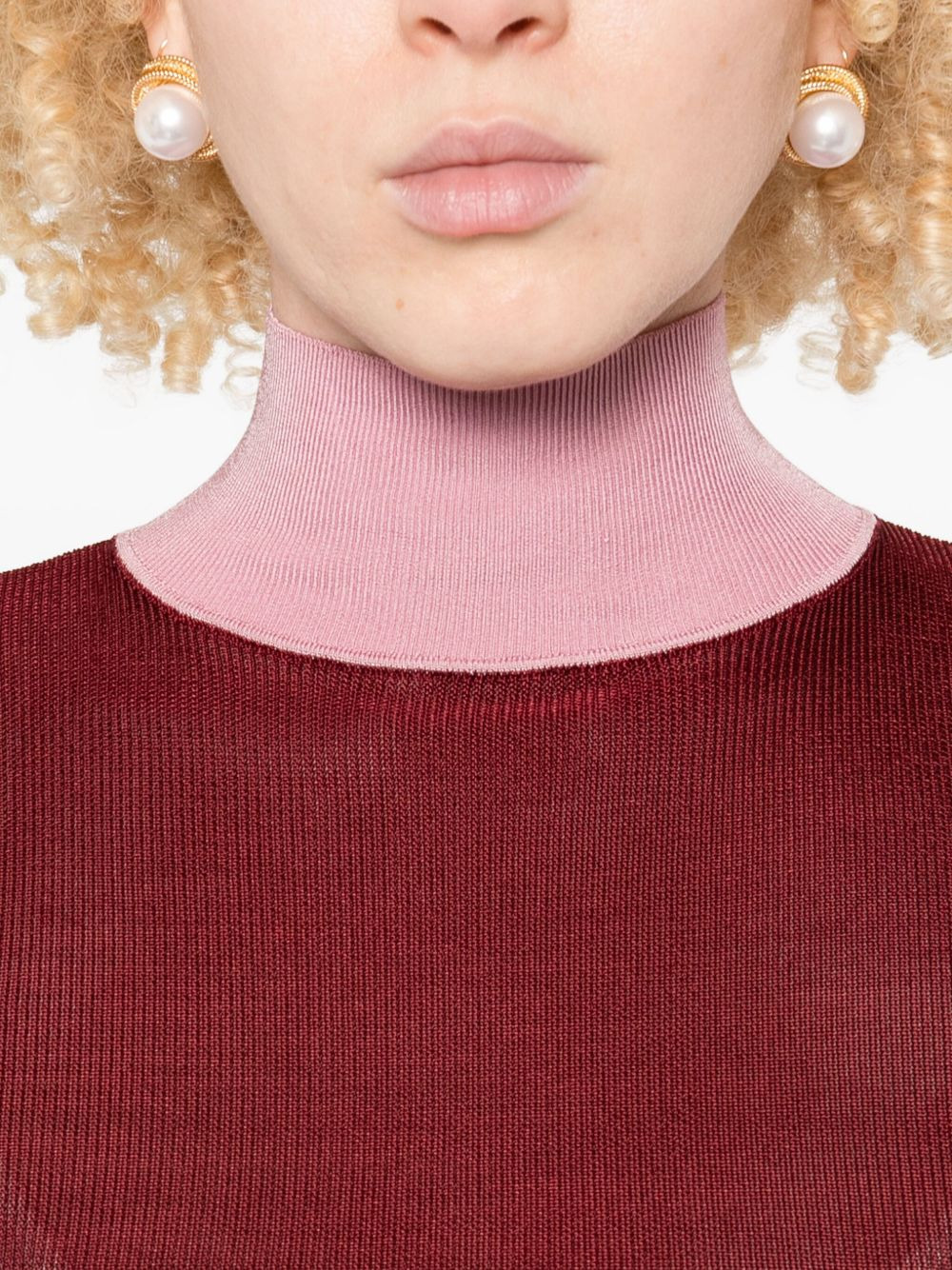 high-neck long-sleeve sweater - 5