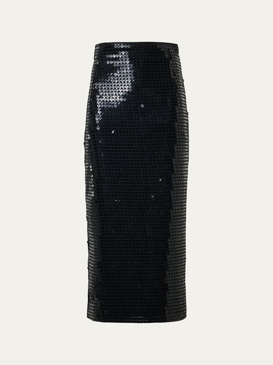 Corded Sequin Midi Skirt - 1