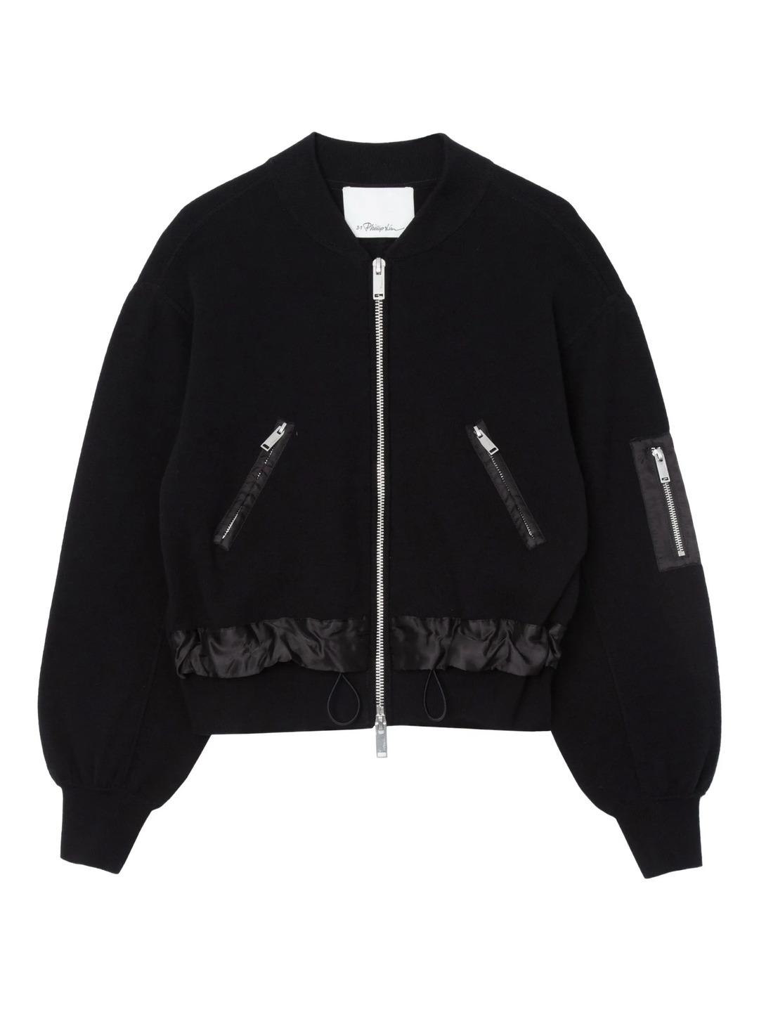 Knit Layered Bomber Jacket - 1