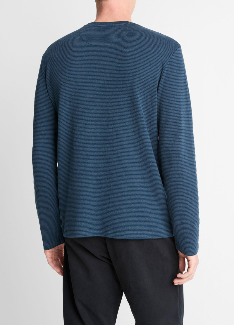 Vince Striped Double-Knit Pima Cotton Long-Sleeve T-Shirt outlook