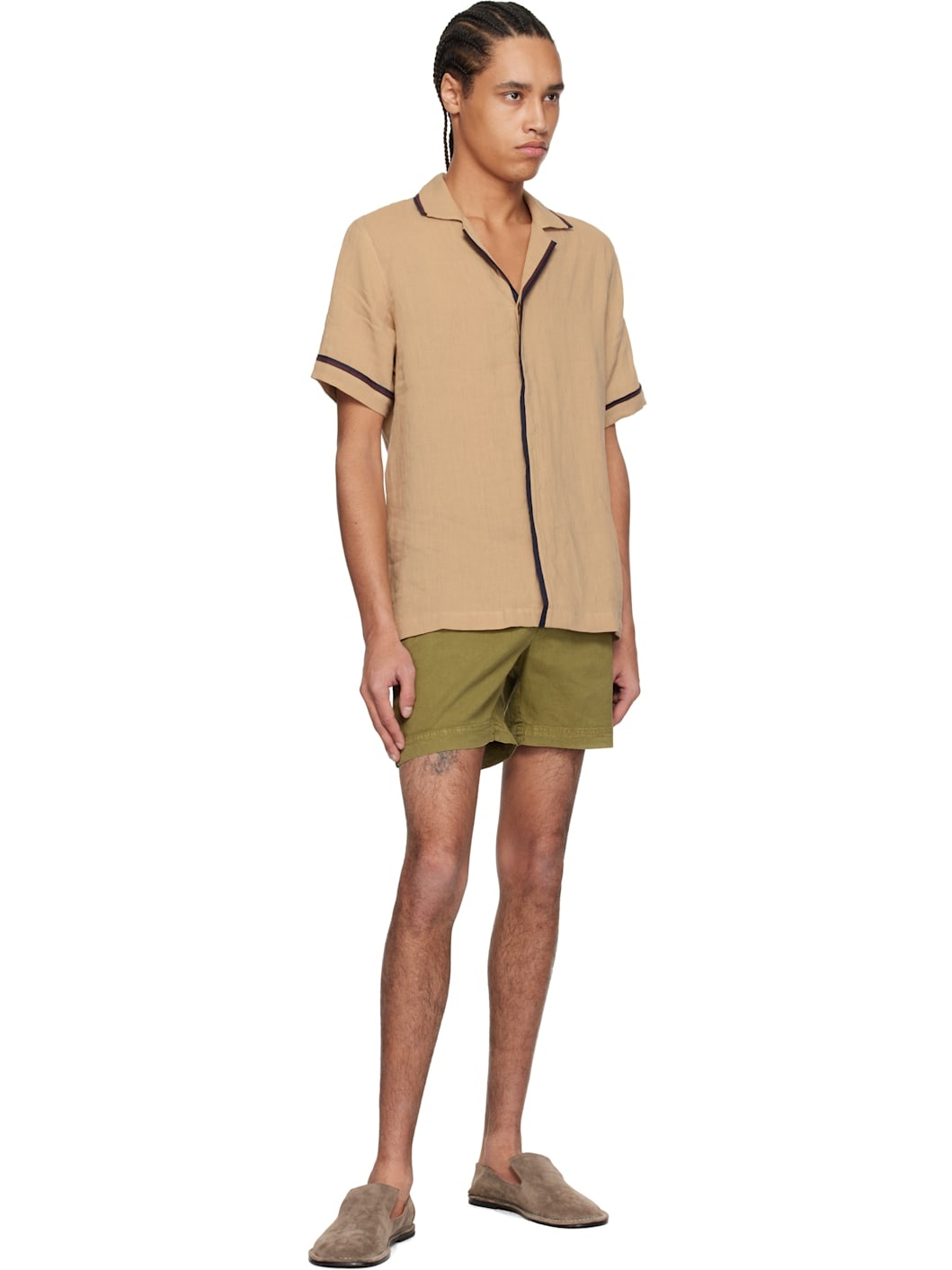 Khaki Bulldog Garment Dye Shorts - 4