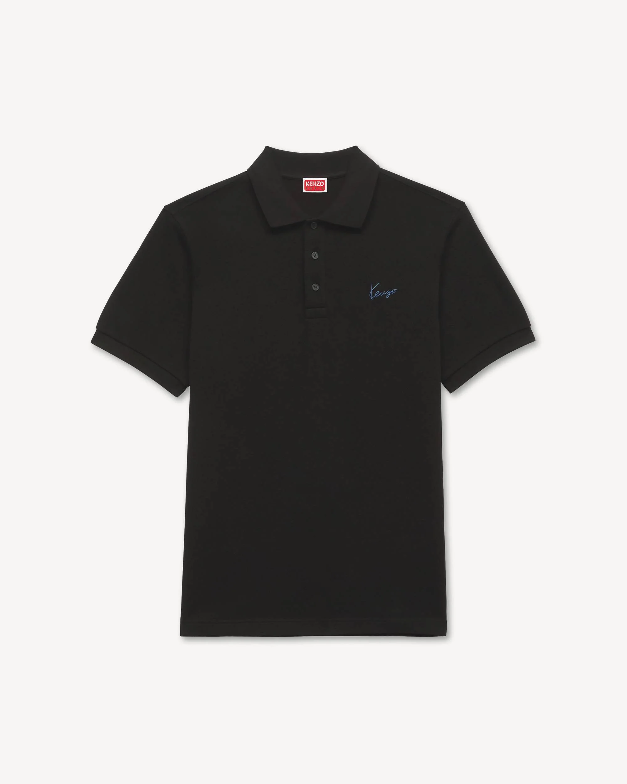 'KENZO Signature' embroidered slim polo in cotton - 1
